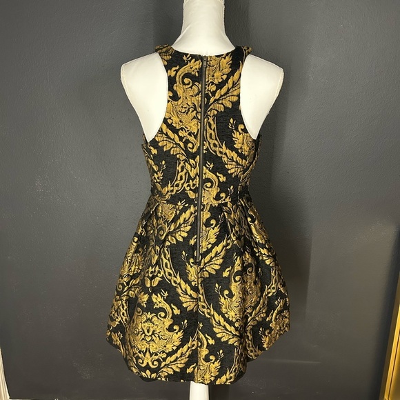 Gianni Bini Velvet Brocade Fit and Flare Halter Dress - Picture 5 of 12